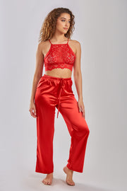 Satin 2 pc Celina Bralette Pants Set